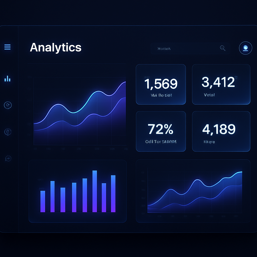 Dashboard futurista da Nexora Soluções